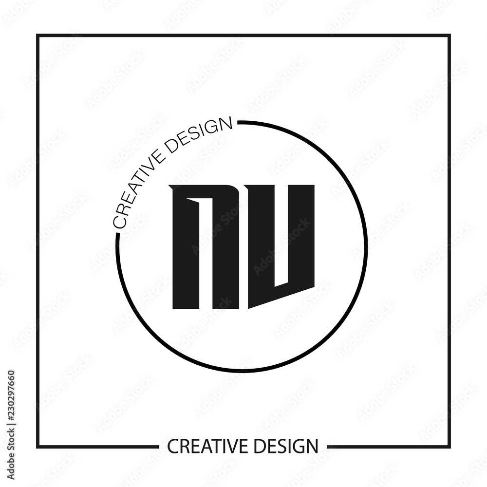 Obraz premium Initial NV Letter Logo Template Design