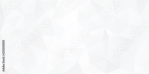 White Triangular Faset Abstract Low poly Geometric polygonal background  with copy space