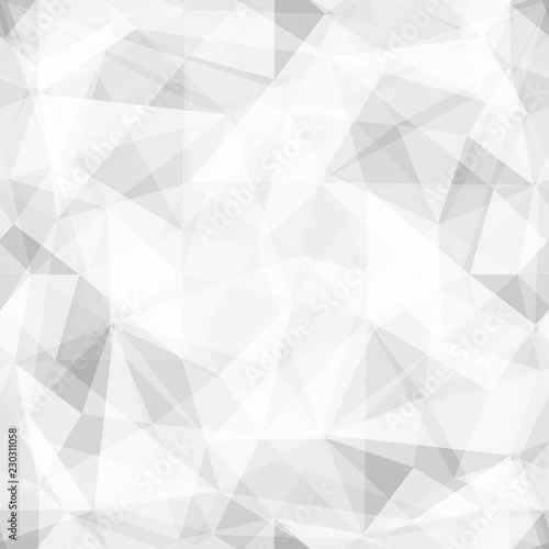 Fototapeta Naklejka Na Ścianę i Meble -  Abstract Black and White Pattern with Triangular Elements. Polygonal Bright Background. Raster Illustration
