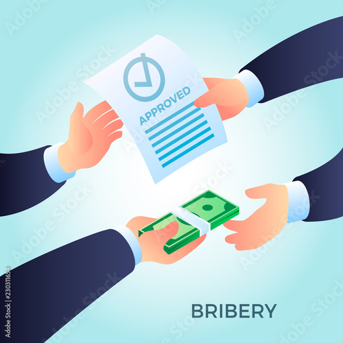 Bribery concept background. Isometric illustration of bribery vector concept background for web design