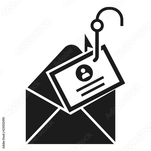 Mail phishing icon. Simple illustration of mail phishing vector icon for web design isolated on white background