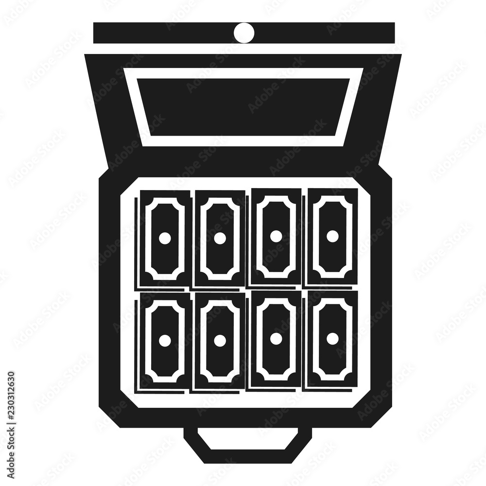 Full bribery money case icon. Simple illustration of full bribery money case vector icon for web design isolated on white background Full bribery money case icon. Simple illustration of full bribery money case vector icon for web design isolated on white background