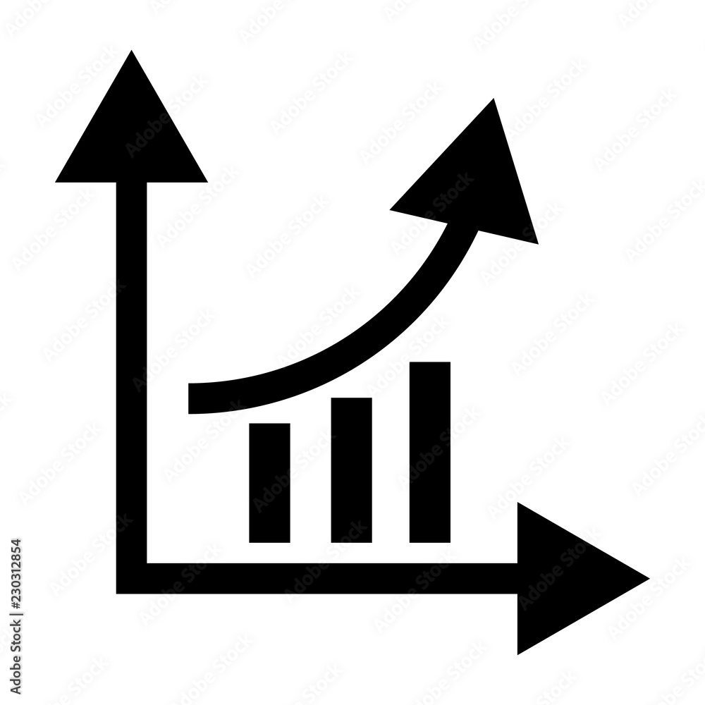 Finance graph chart icon. Simple illustration of finance graph chart vector icon for web design isolated on white background Finance graph chart icon. Simple illustration of finance graph chart vector icon for web design isolated on white background