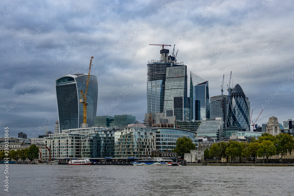 London skyline on cloudly day
