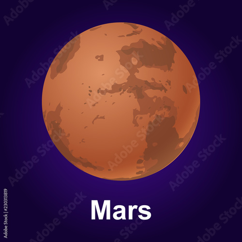 Mars planet icon. Isometric of mars planet vector icon for web design