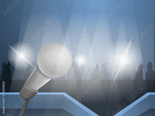 Press conference concept background. Cartoon illustration of press conference vector concept background for web design