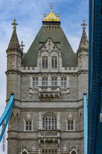 Obraz na płótnie Details of Tower Bridge on Thames river in London, UK w salonie