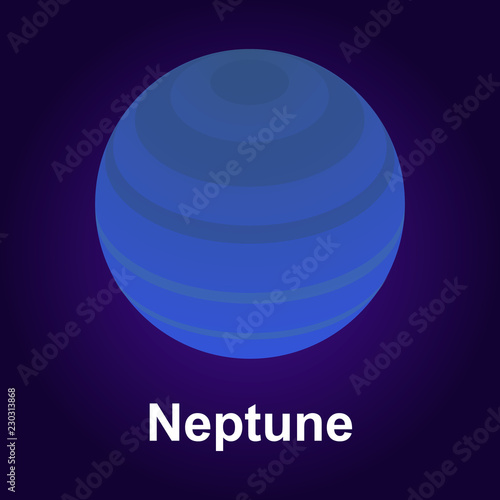 Neptune planet icon. Isometric of neptune planet vector icon for web design