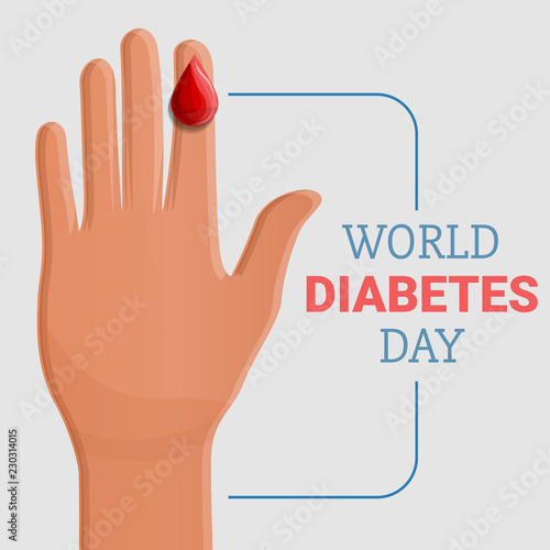 Diabetes day concept background. Cartoon illustration of diabetes day vector concept background for web design