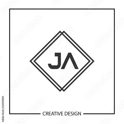 Initial JA Letter Logo Template Design