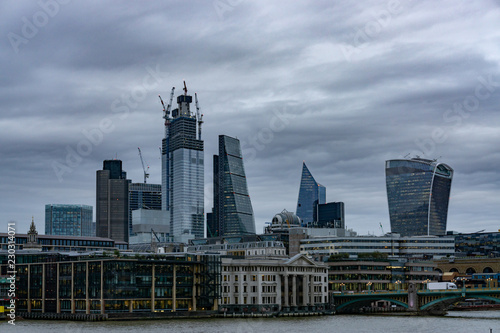 London skyline on cloudly day