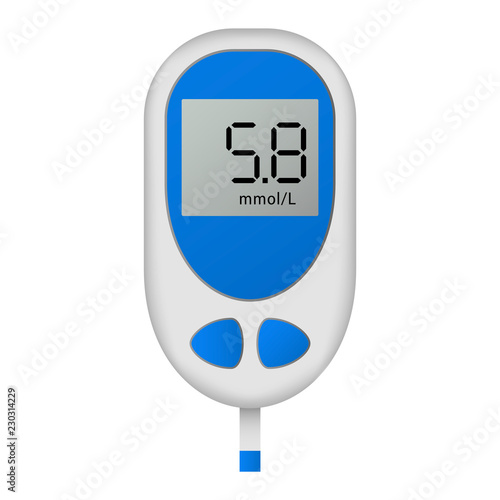 Glucometer icon. Realistic illustration of glucometer vector icon for web design isolated on white background