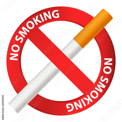 No smoking icon. Realistic illustration of no smoking vector icon for web design isolated on white background