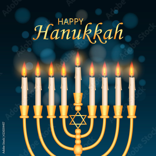 Happy hanukkah concept background. Realistic illustration of happy hanukkah vector concept background for web design