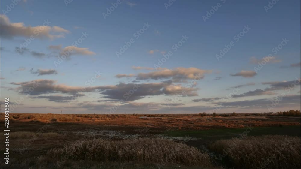 4K timelapse Summer landscape with a field of grass, blue-red sky. Landscape with green grass with fantastic clouds in the background. Great summer landscape at sunset 4K timelapse Summer landscape with a field of grass, blue-red sky. Landscape with green grass with fantastic clouds in the background. Great summer landscape at sunset