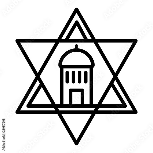 Jewish temple star icon. Outline jewish temple star vector icon for web design isolated on white background photo