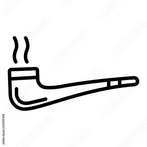 Smoking pipe icon. Outline smoking pipe vector icon for web design isolated on white background