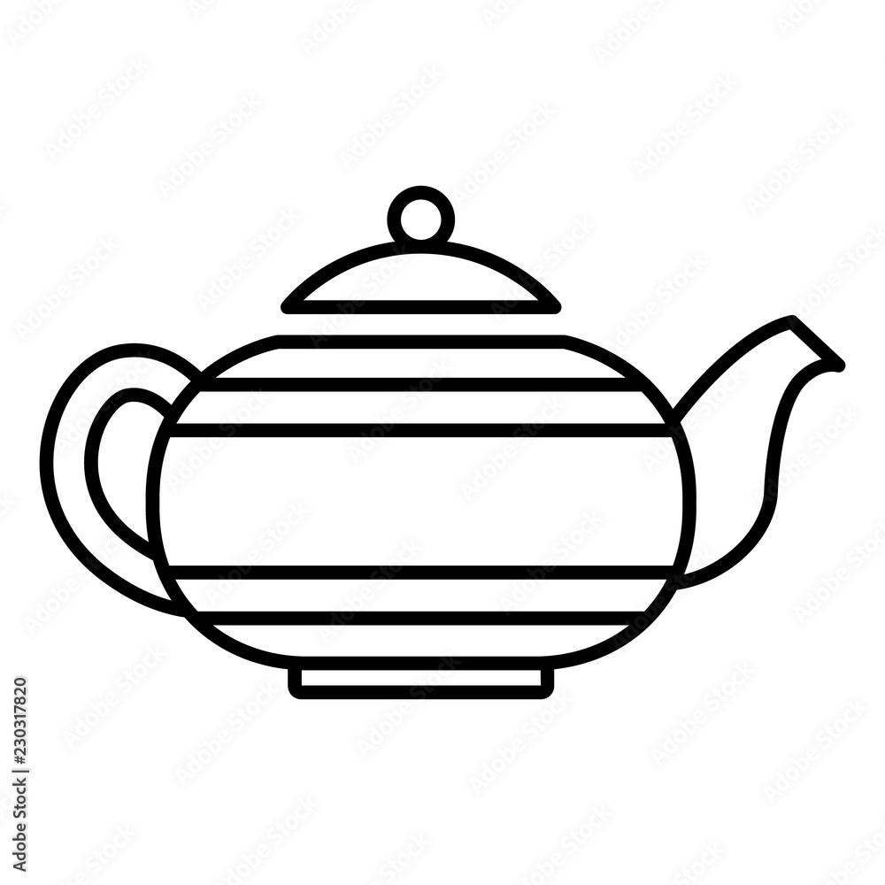 Old teapot icon. Outline old teapot vector icon for web design isolated on white background
