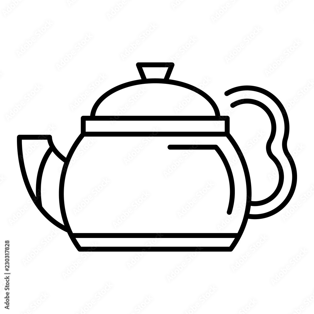 Black teapot icon. Outline black teapot vector icon for web design isolated on white background Black teapot icon. Outline black teapot vector icon for web design isolated on white background