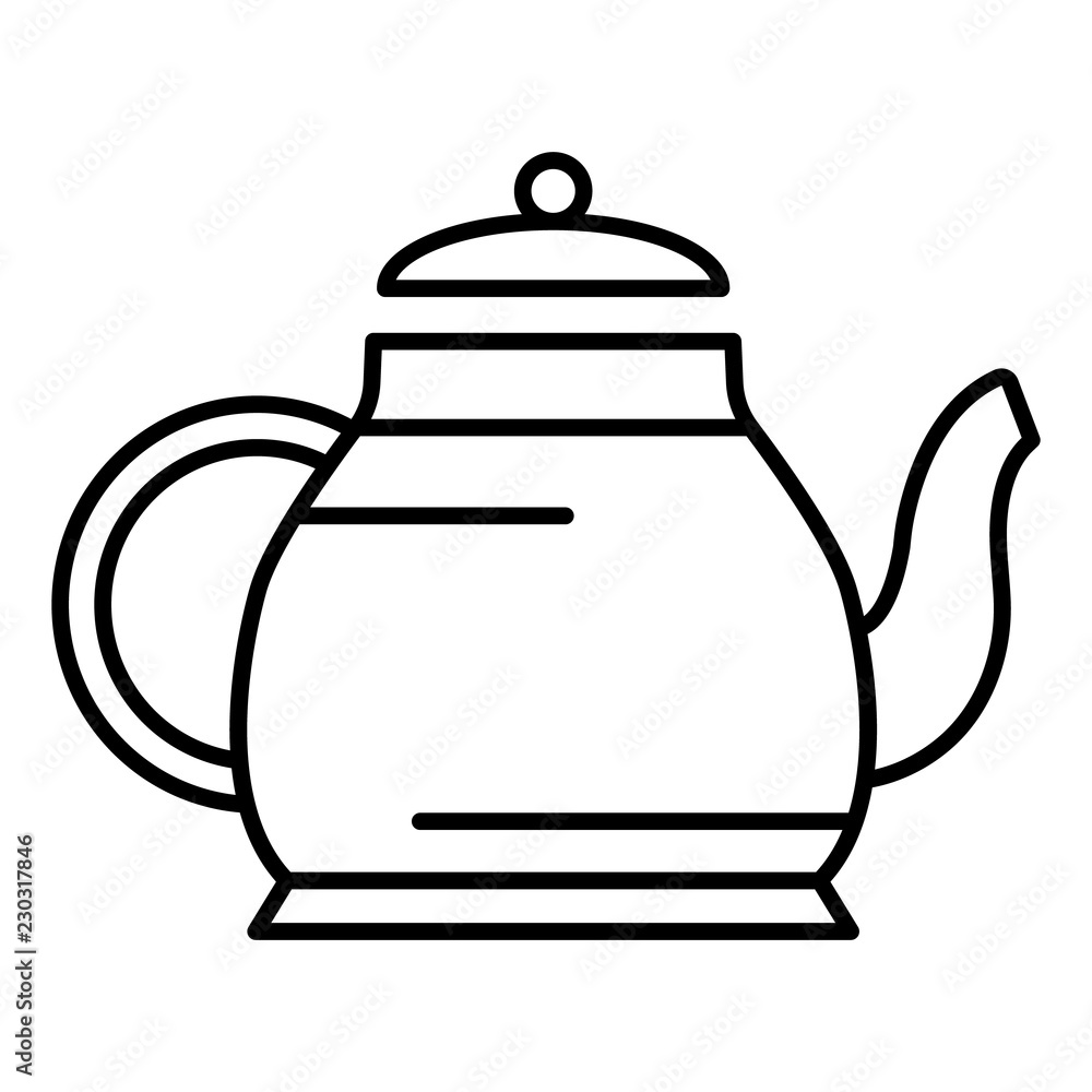 Home teapot icon. Outline home teapot vector icon for web design isolated on white background Home teapot icon. Outline home teapot vector icon for web design isolated on white background