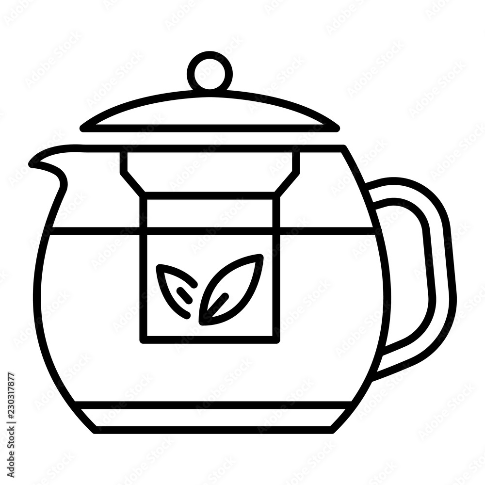 Transparent teapot icon. Outline transparent teapot vector icon for web design isolated on white background Transparent teapot icon. Outline transparent teapot vector icon for web design isolated on white background