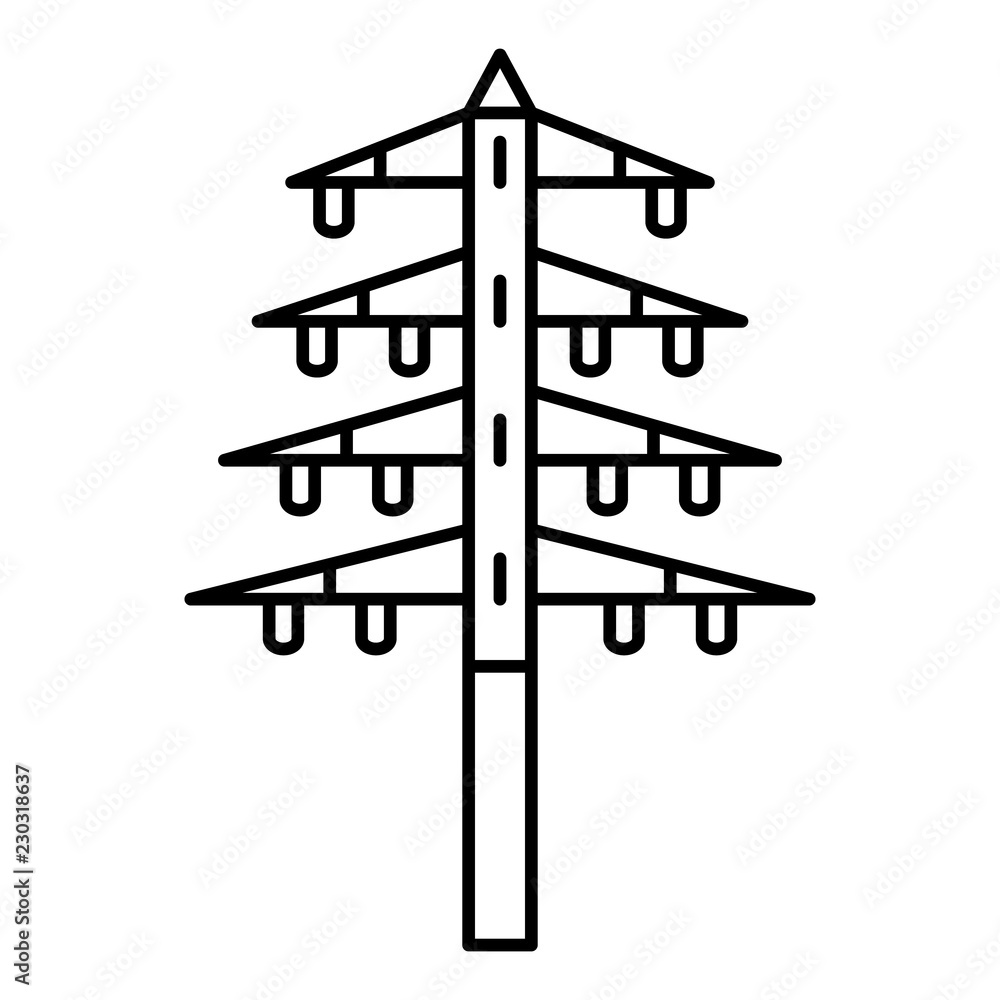 Danger electric tower icon. Outline danger electric tower vector icon for web design isolated on white background Danger electric tower icon. Outline danger electric tower vector icon for web design isolated on white background