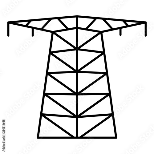 Large electric tower icon. Outline large electric tower vector icon for web design isolated on white background