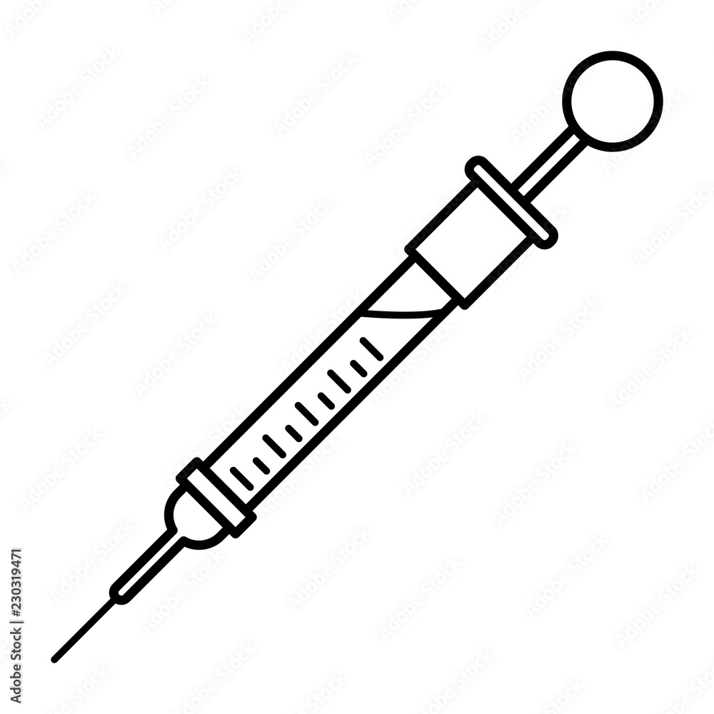 Fototapeta premium Small syringe icon. Outline small syringe vector icon for web design isolated on white background