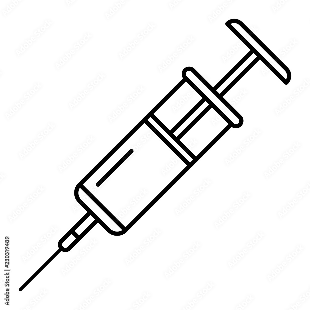 Syringe icon. Outline syringe vector icon for web design isolated on white background Syringe icon. Outline syringe vector icon for web design isolated on white background