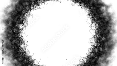 Global network connections with points and lines. Abstract circular background. Futuristic circle. 4k rendering.