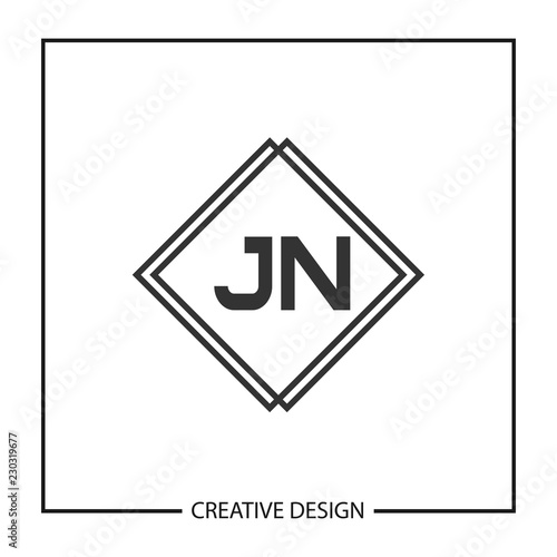 Initial JN Letter Logo Template Design