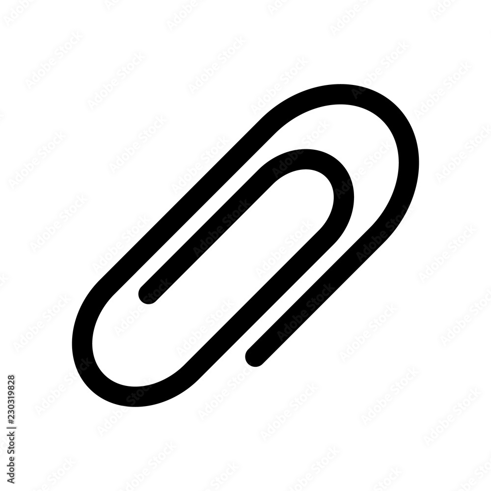 Metal paper clip icon. Outline metal paper clip vector icon for web design isolated on white background Metal paper clip icon. Outline metal paper clip vector icon for web design isolated on white background