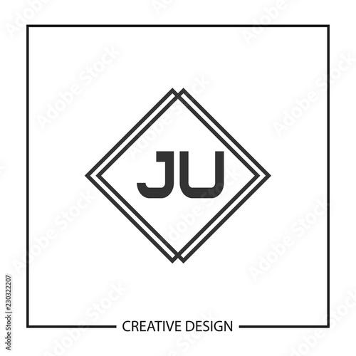 Initial JU Letter Logo Template Design