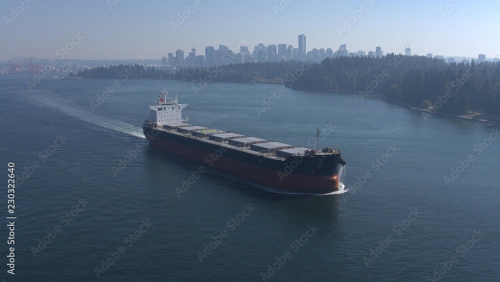 Naklejka premium Cargo boat in Vancouver