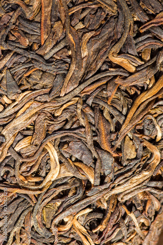 Chinese tea raw materials close up Chinese tea raw materials close up