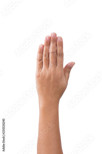 Female Hand Showing Number Five © stockfamily