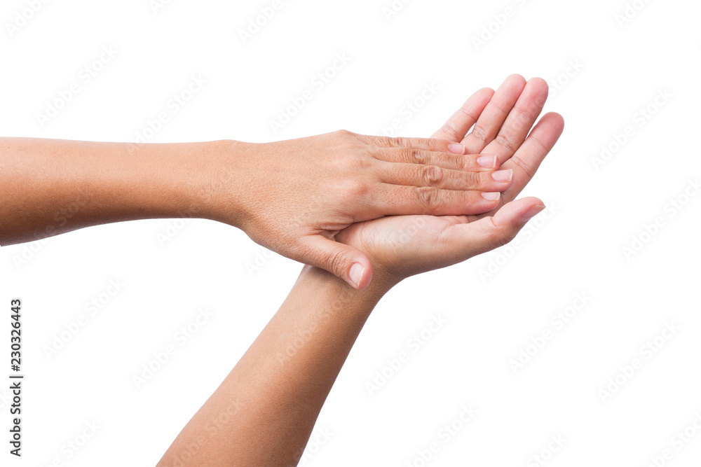 Beautiful female hand applause gesture