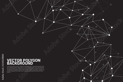 Network Connecting dot polygon background : Concept of Network, Business, technology, Connecting, Molecule, Data, Chemical