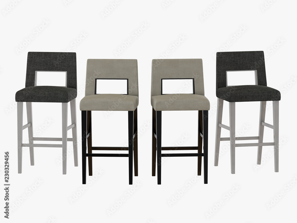 Four bar chair on a white background 3d rendering Four bar chair on a white background 3d rendering