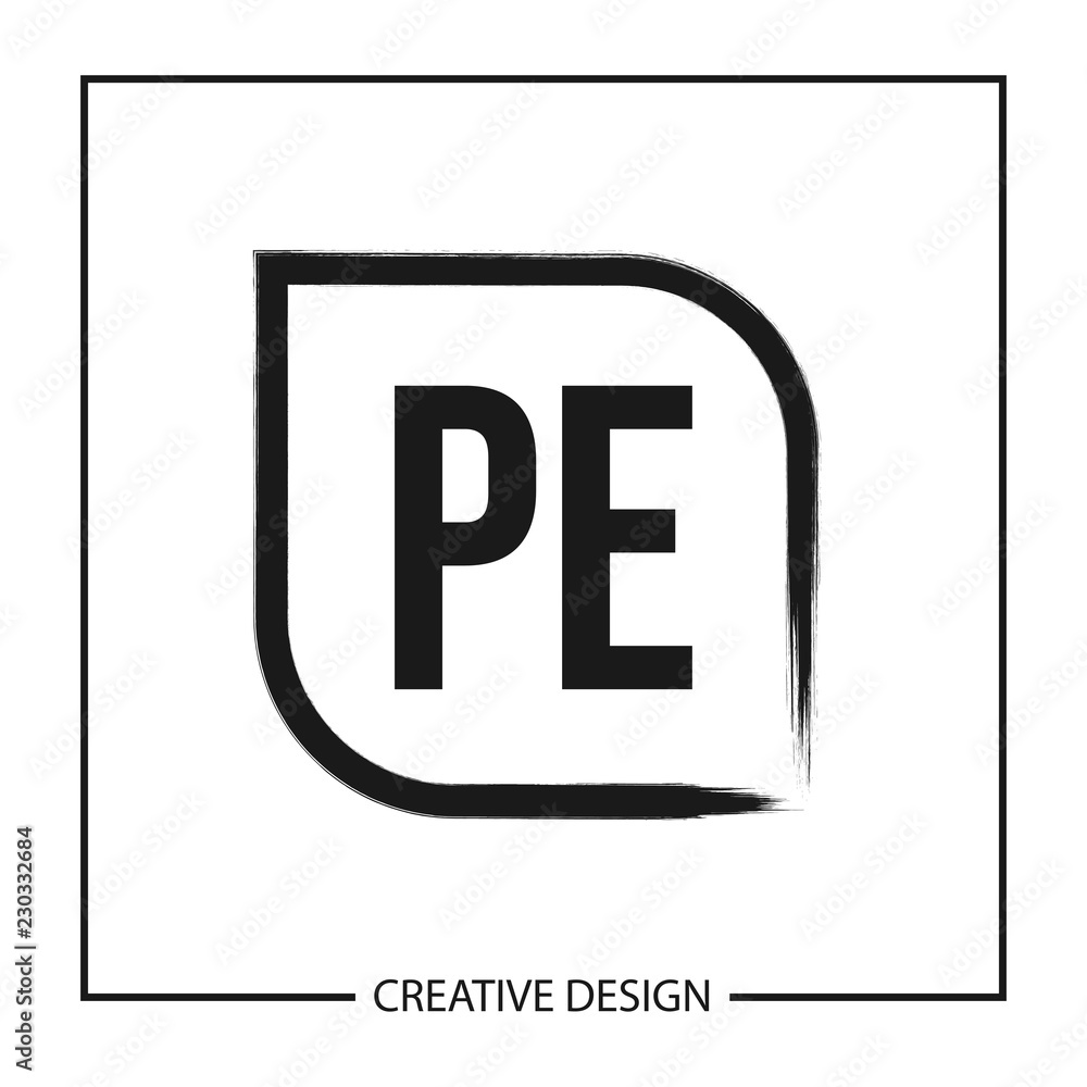 Fototapeta premium Initial PE Letter Logo Template Design