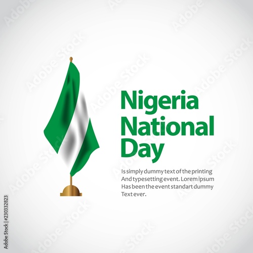 Nigeria National Day Vector Template Design Illustration