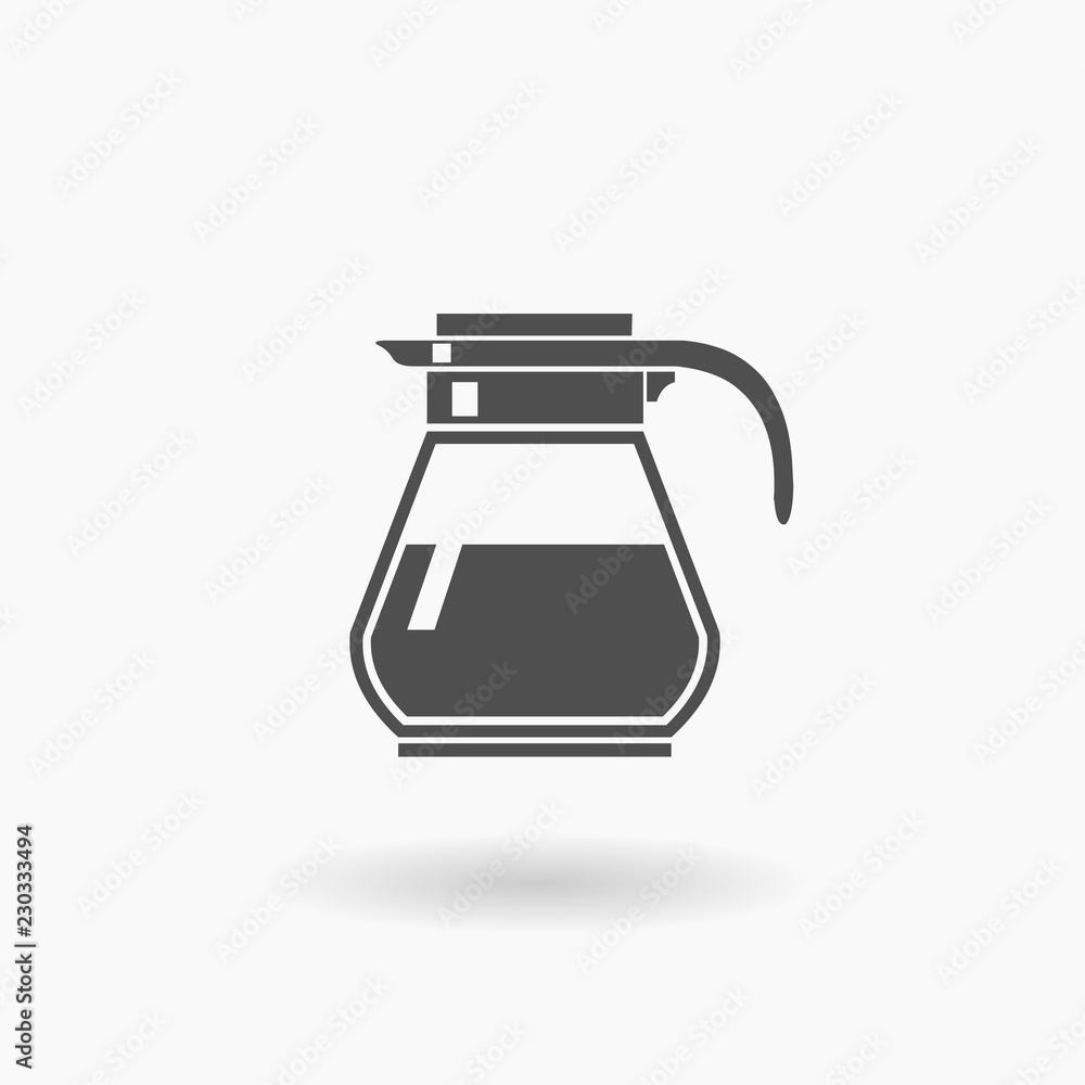Coffee Pot Icon Illustration silhouette.