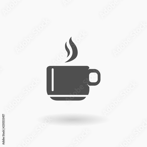 Coffee  Tea Cup Icon Illustration silhouette.
