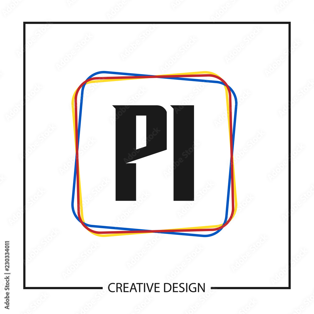 Obraz premium Initial PI Letter Logo Template Design