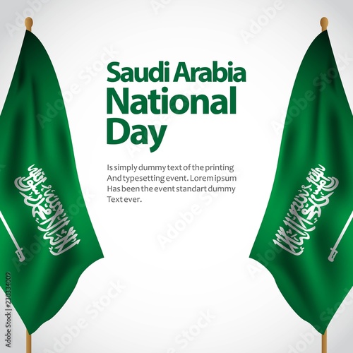 Saudi Arabia National Day Vector Template Design Illustration