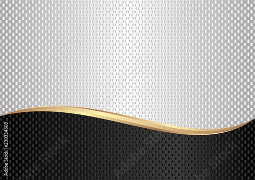 white and black background with dots pattern divided into two