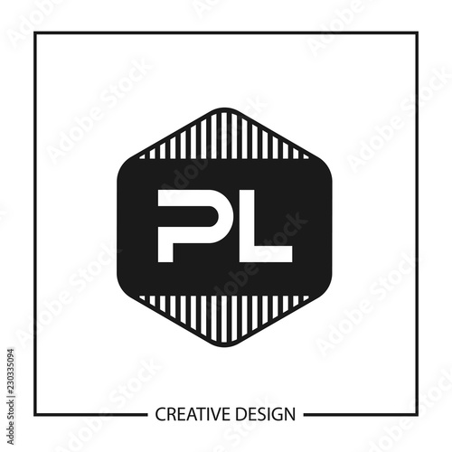 Initial PL Letter Logo Template Design