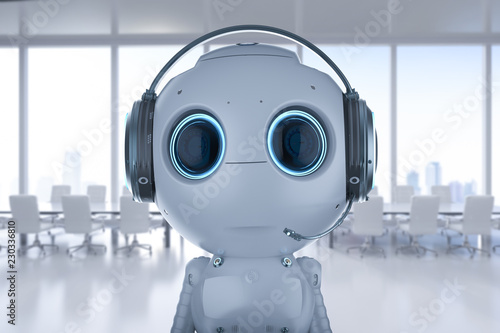 robot with headset