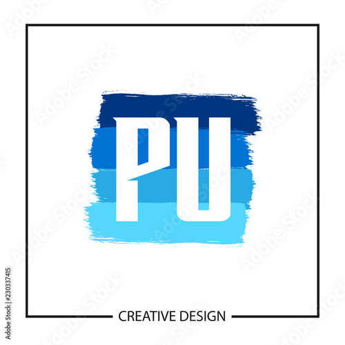 Initial PU Letter Logo Template Design