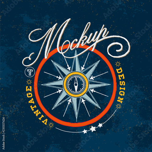 Vintage mockup logo design vector